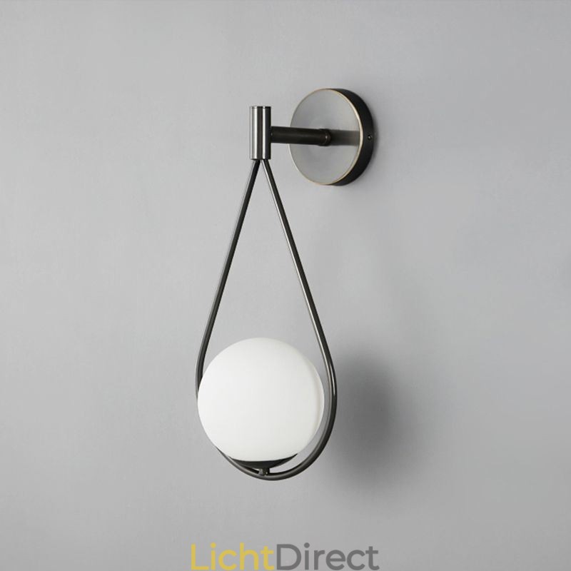 Moderne Globe Wandlamp Glazen Wandlamp Zwarte Waterdruppel Wandlamp