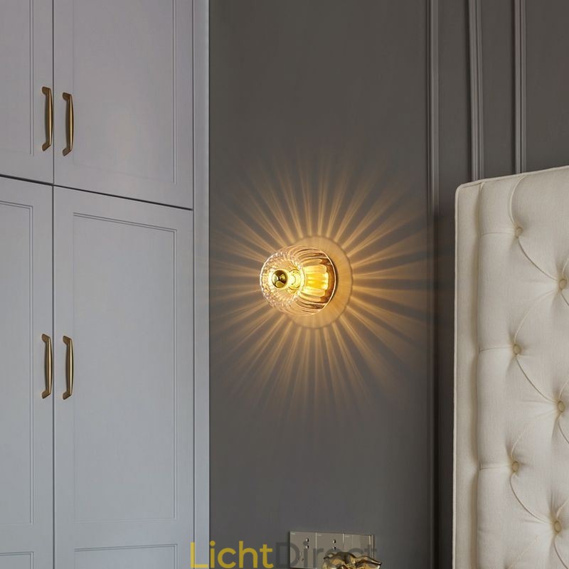 Moderne wandverlichting met heldere glazen kap geborstelde wandlampverlichting