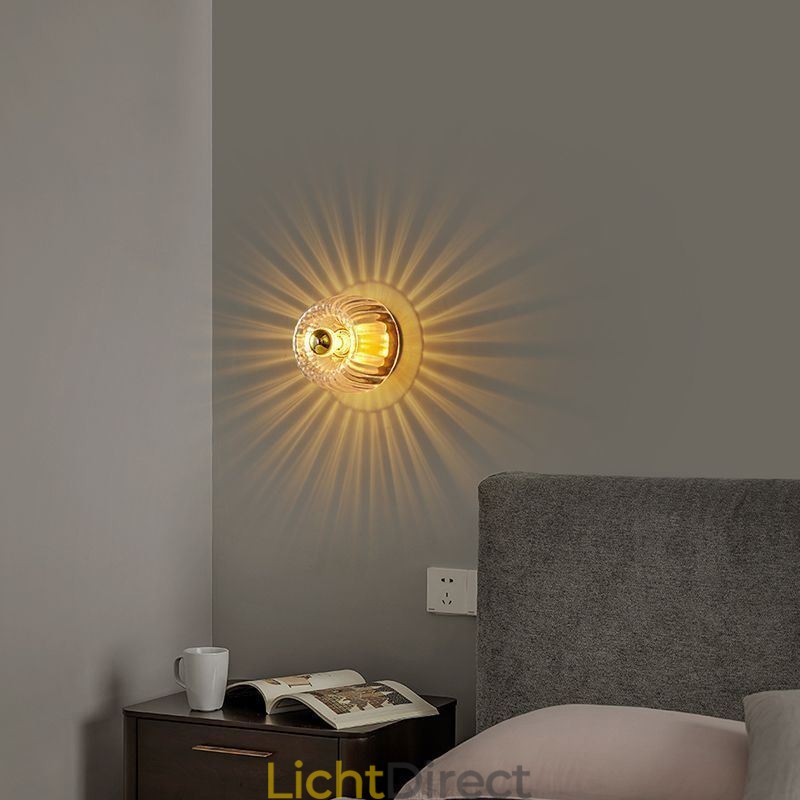 Moderne wandverlichting met heldere glazen kap geborstelde wandlampverlichting