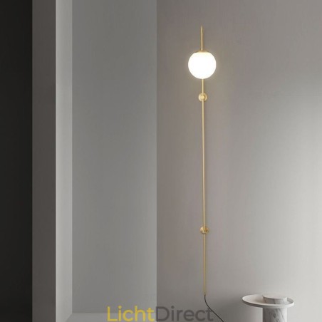 Moderne Globe Wandlamp Geborsteld Goud Glazen Wandlamp