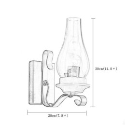 Vintage smeedijzeren wandlamp, enkele lamp, wandlamp
