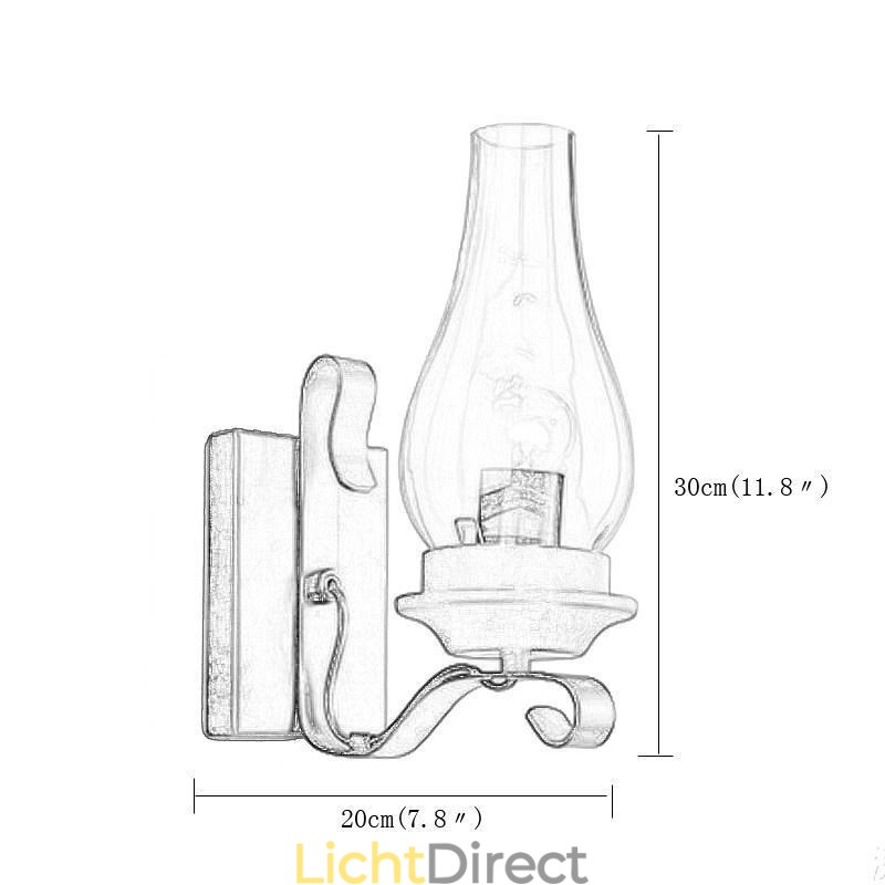 Vintage smeedijzeren wandlamp, enkele lamp, wandlamp