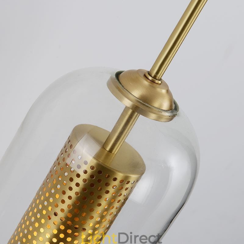 Nordic messing wandlamp binnen holle cilinder glazen lampenkap