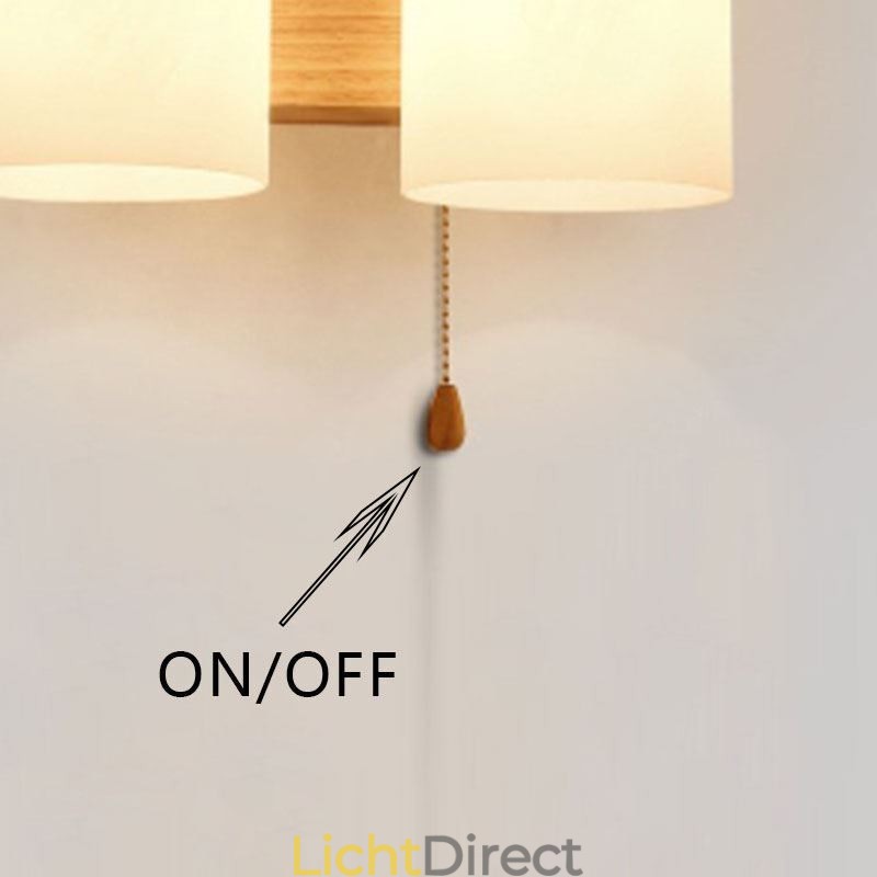 Nordic Houten Wandlamp Glazen Lampenkap Wandlamp