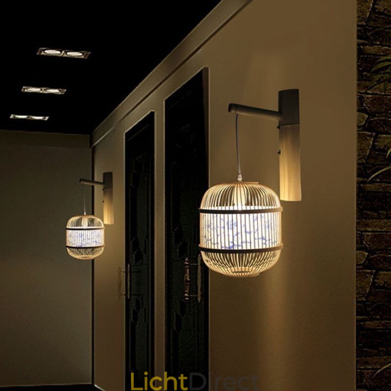 Kooi Design Wandlamp Creatieve Bamboe Hangende Wandlamp Bedside Decoratieve Lamp