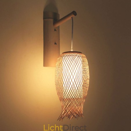 Neerwaartse Bamboe Wandlamp Landelijke Ronde Wandlamp Nachtkastje Theehuis Creatieve Verlichting Neerwaartse Bamboe Wandlamp Landelijke Ronde Wandlamp Nachtkastje Theehuis Creatieve Verlichting