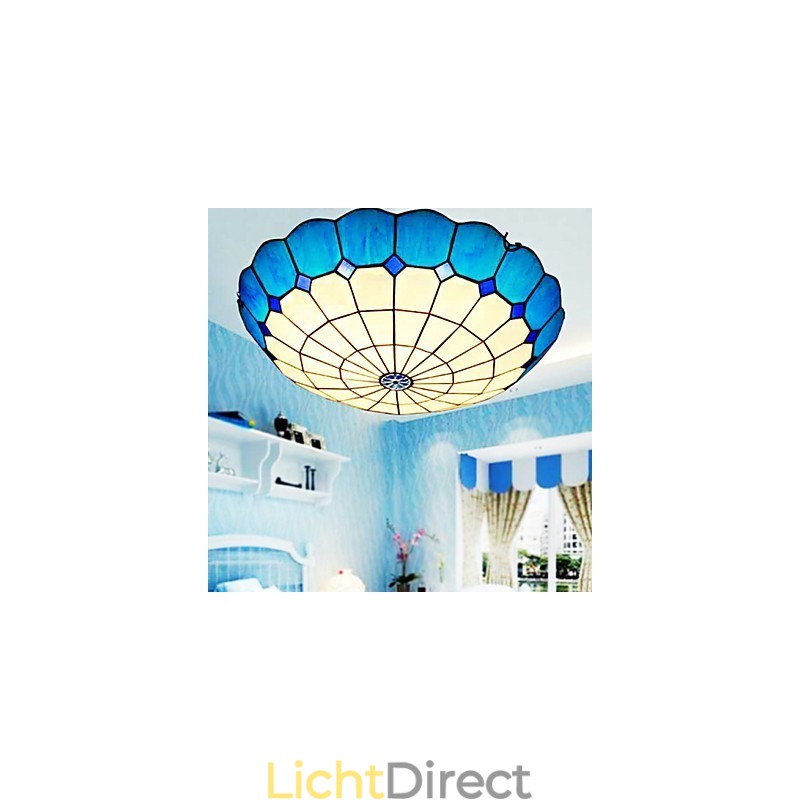 Europese landelijke creatieve kunst glas-in-lood absorberende koepellamp licht