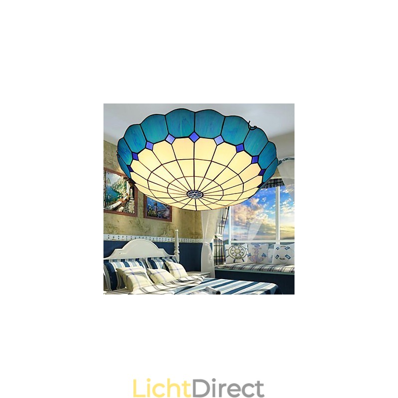 Europese landelijke creatieve kunst glas-in-lood absorberende koepellamp licht