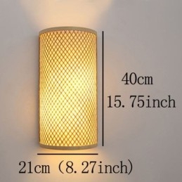Halfcilindrische Bamboe Wandlamp Creatieve Nachtkastje Wandlamp Trappen Landelijke Verlichting
