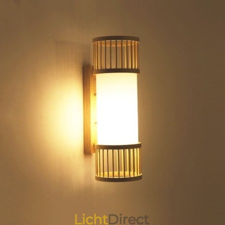Verticale Bamboe Wandlamp Creatieve Ronde Wandlamp Nachtkastje Trap Verlichting Verticale Bamboe Wandlamp Creatieve Ronde Wandlamp Nachtkastje Trap Verlichting