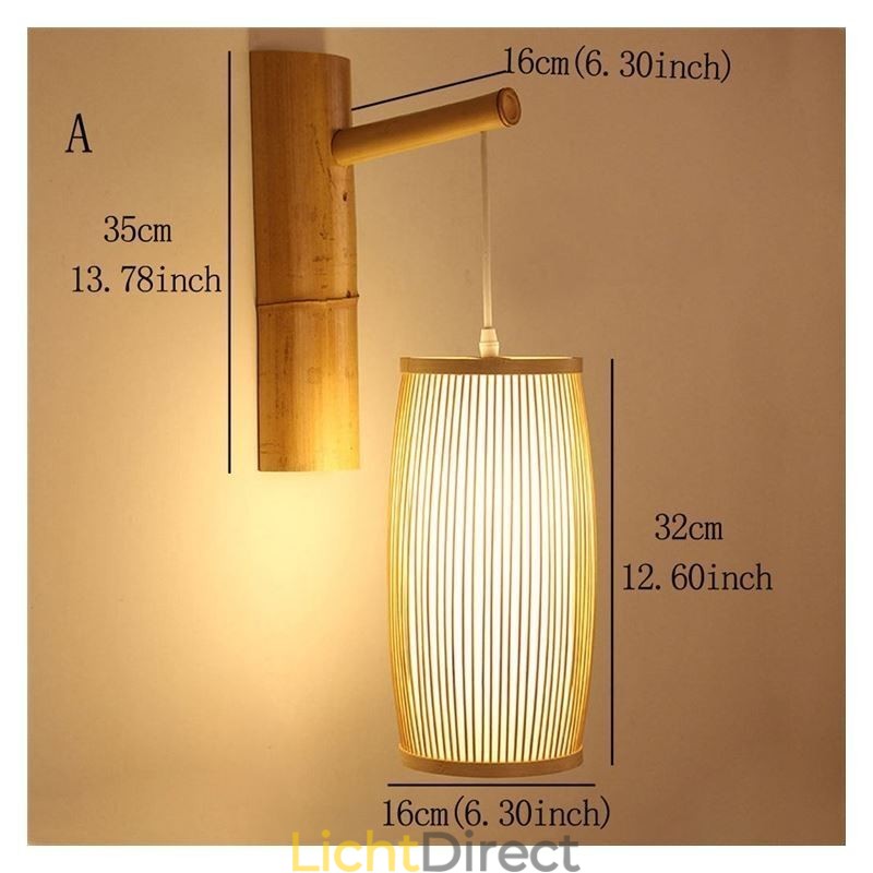 Geweven Bamboe Wandlamp Retro Chinese Wandlamp Verlichting
