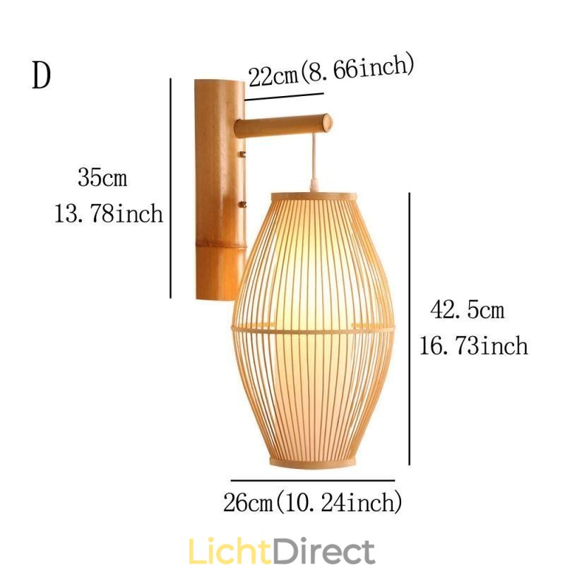 Geweven Bamboe Wandlamp Retro Chinese Wandlamp Verlichting