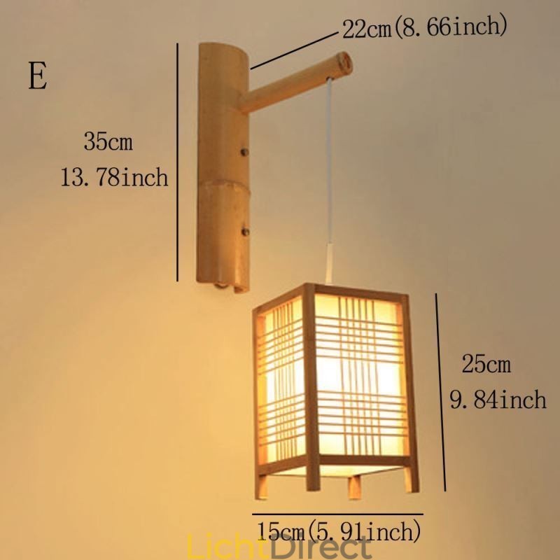 Geweven Bamboe Wandlamp Retro Chinese Wandlamp Verlichting