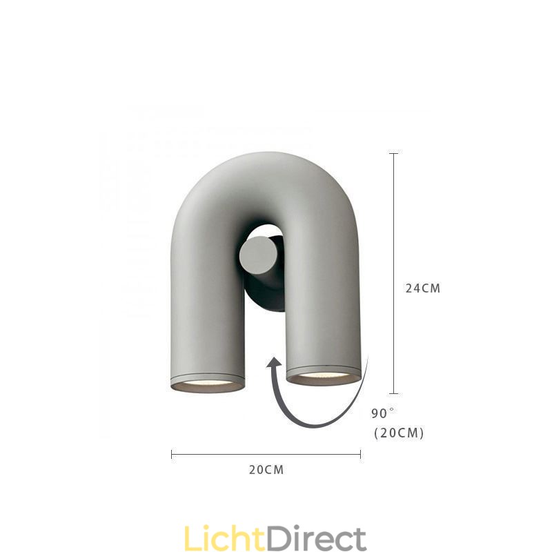 Wandlamp U-vorm Minimalistische creatieve wandlamp 90 Draaibare lampenkap