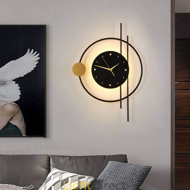 Wandlamp klok Modern minimalistisch smeedijzeren wandlamp en