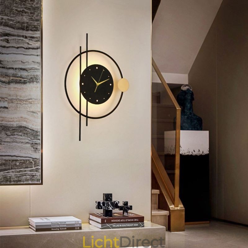 Wandlamp klok Modern minimalistisch smeedijzeren wandlamp en
