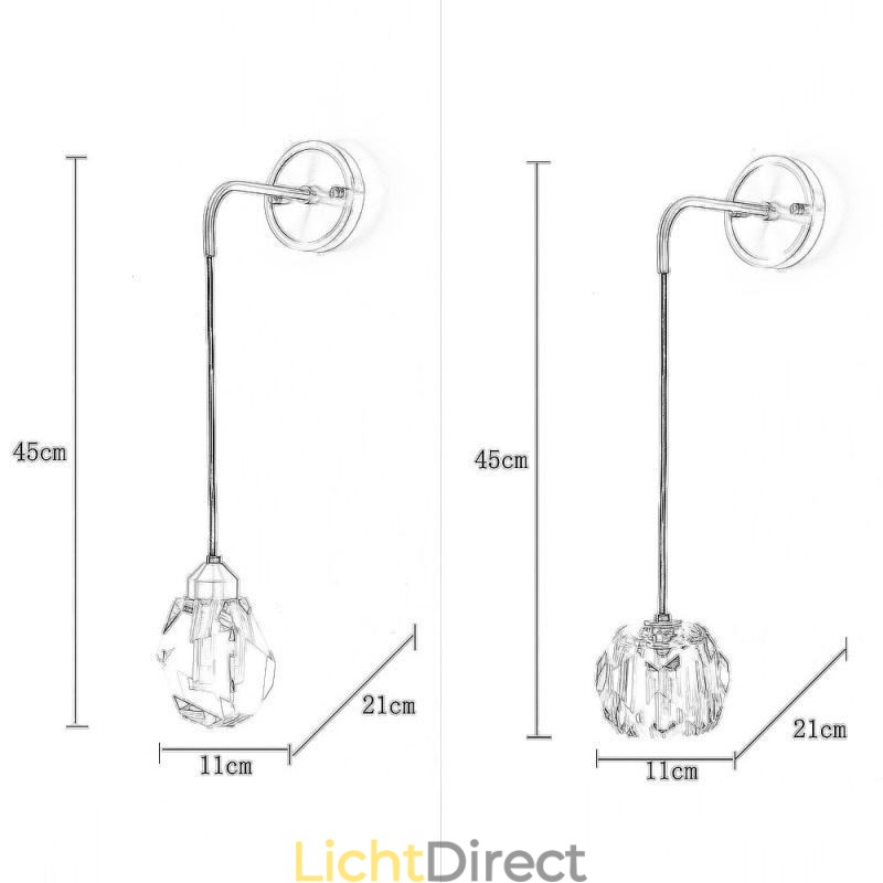 Moderne wandlamp creatieve kristallen wandlamp