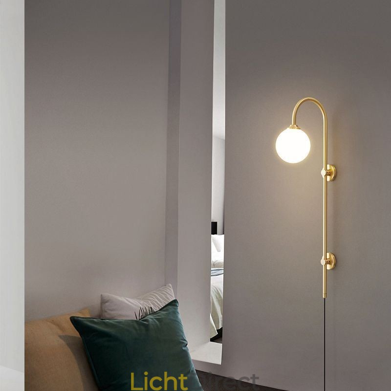 Moderne wandlamp geborsteld goud wandlamp