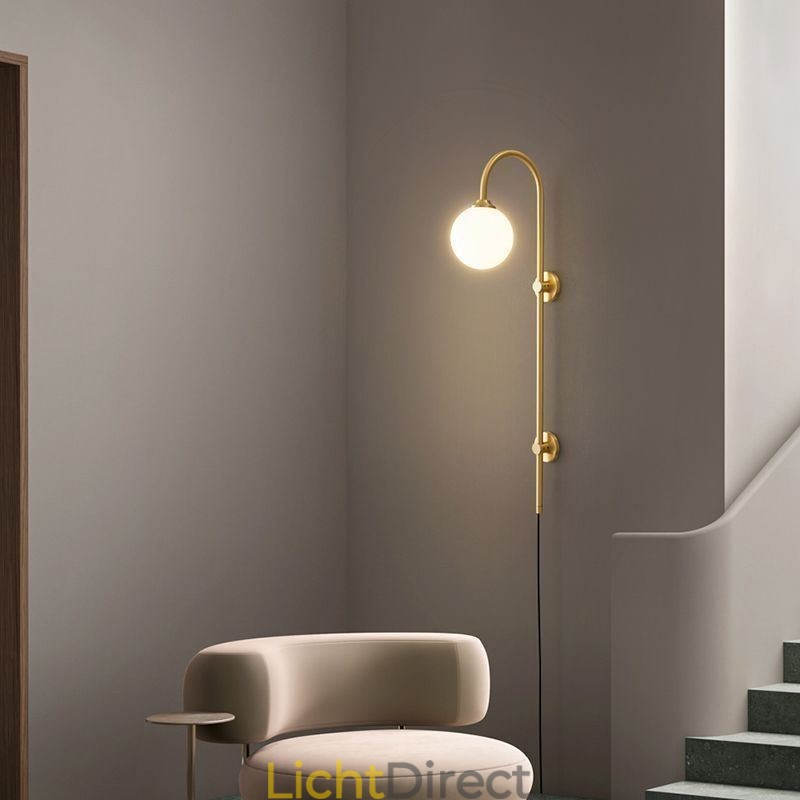 Moderne wandlamp geborsteld goud wandlamp