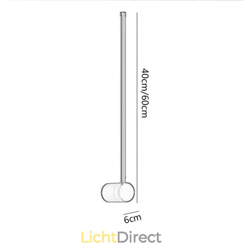 Moderne lange wandlamp, nachtkastje, decoratieve lamp