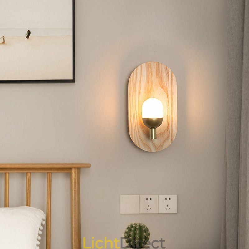Decoratie Muur Houten Lamp Entree Gangpad Verlichting Nordic Bedside Wandlamp