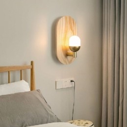 Decoratie Muur Houten Lamp Entree Gangpad Verlichting Nordic Bedside Wandlamp
