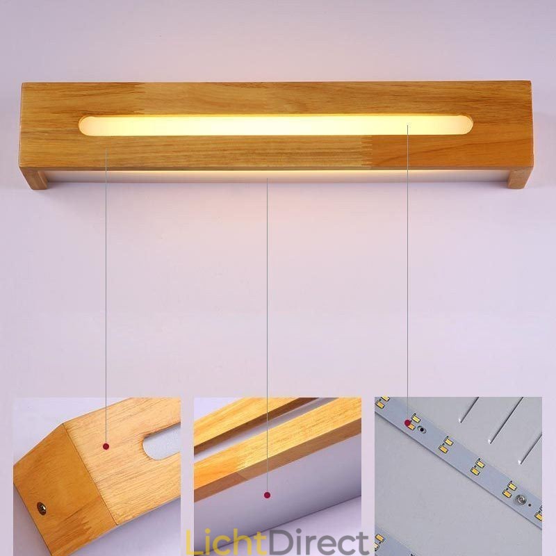 Moderne wandlamp van hout, entree, gangpadverlichting, Nordic nachtkastje wandlamp