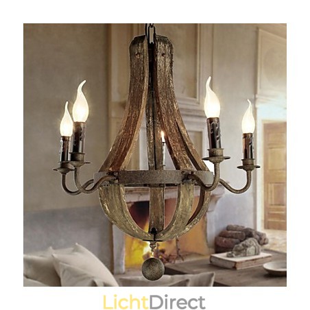 Kroonluchter 5 lampen Vintage Retro Landelijk Wonen Eetkamer Metaal Kroonluchter 5 lampen Vintage Retro Landelijk Wonen Eetkamer Metaal