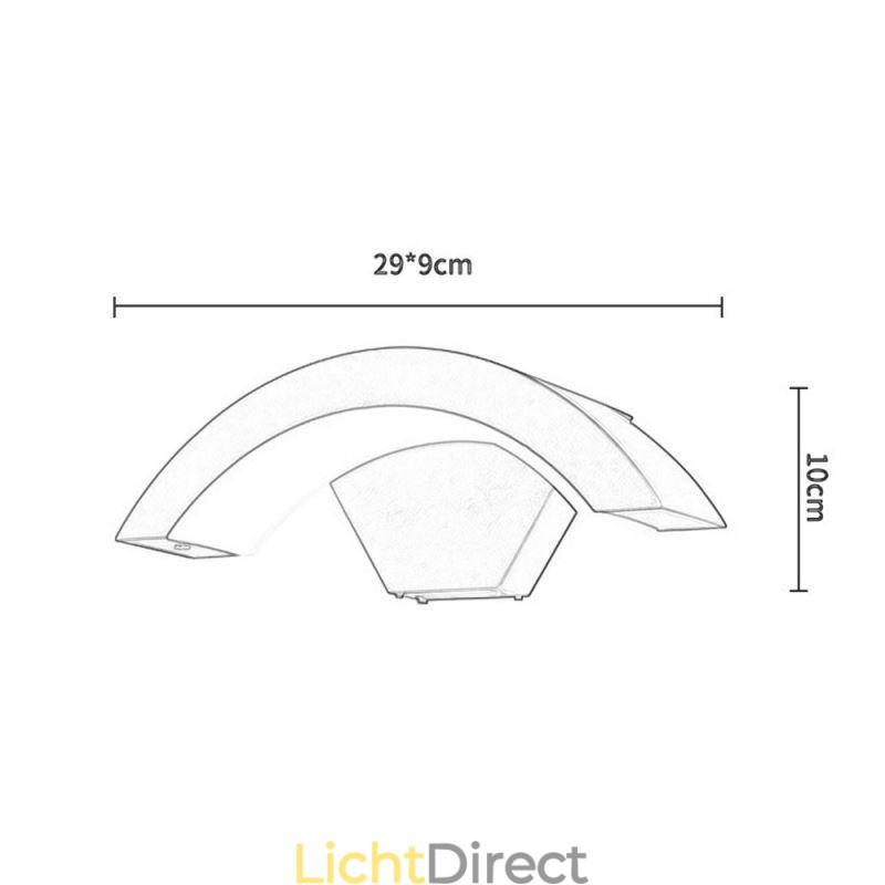 Minimalistische aluminium lamp tuin waterdichte halve maan wandlamp