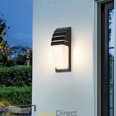 Waterdichte buitenportieklamp, zwarte aluminium wandlamp, tuinverlichting voor op de binnenplaats