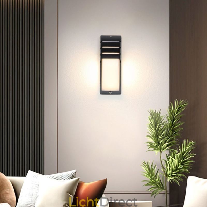 Waterdichte buitenportieklamp, zwarte aluminium wandlamp, tuinverlichting voor op de binnenplaats