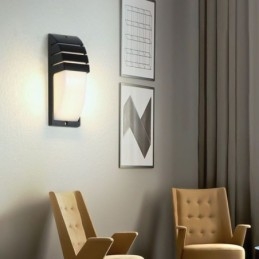 Waterdichte buitenportieklamp, zwarte aluminium wandlamp, tuinverlichting voor op de binnenplaats