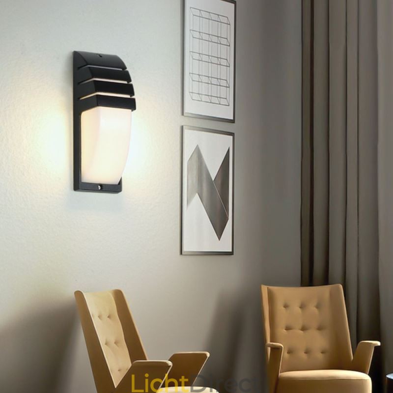 Waterdichte buitenportieklamp, zwarte aluminium wandlamp, tuinverlichting voor op de binnenplaats