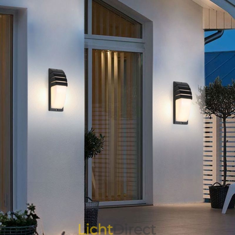 Waterdichte buitenportieklamp, zwarte aluminium wandlamp, tuinverlichting voor op de binnenplaats