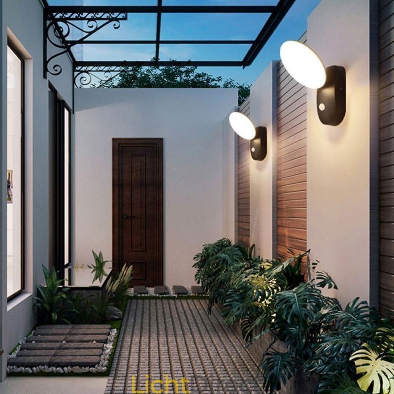 Moderne minimalistische aluminium lamp tuin waterdichte halve maan wandlamp