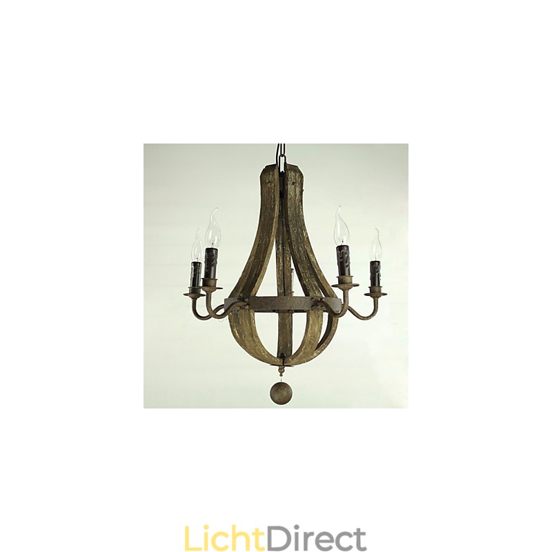 Kroonluchter 5 lampen Vintage Retro Landelijk Wonen Eetkamer Metaal