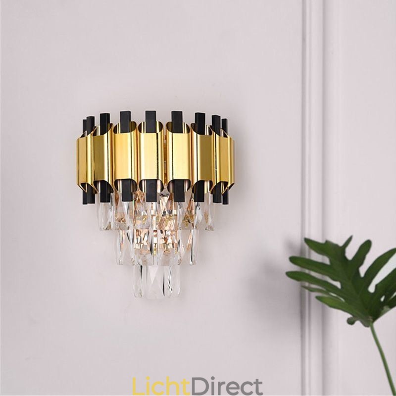 Hangende kristallen moderne wandlamp met vaste bedrading, 11,81" hoge armatuur