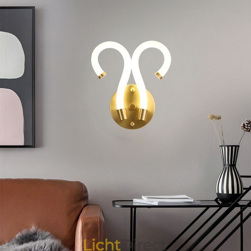 Moderne wandlamp Creativiteit Wandlamp Koper Schapenhoorn 2 Lampen
