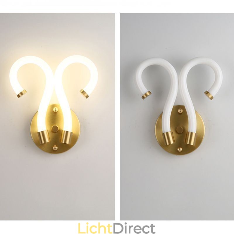 Moderne wandlamp Creativiteit Wandlamp Koper Schapenhoorn 2 Lampen