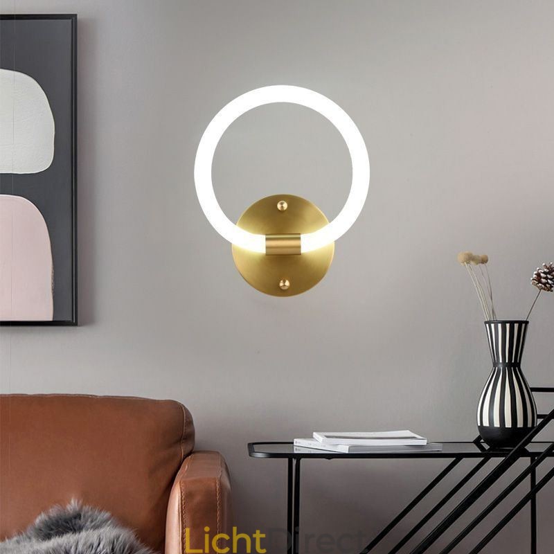 Moderne wandlampen Ronde ringwandlampen Driekleurige dimfunctie