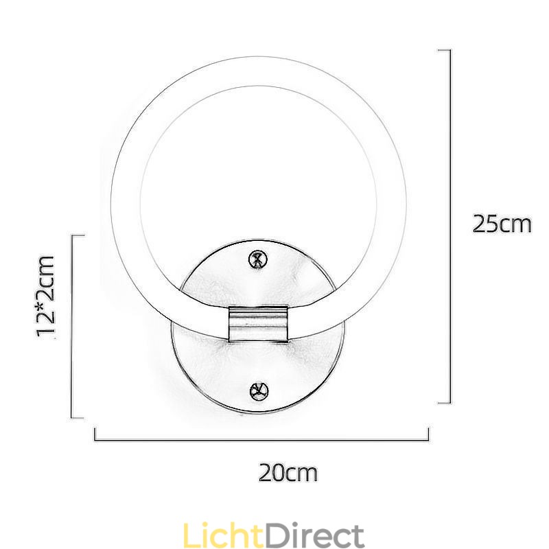 Moderne wandlampen Ronde ringwandlampen Driekleurige dimfunctie
