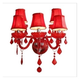 Europese Kristallen Wandlamp Rode Kleur Wandlamp