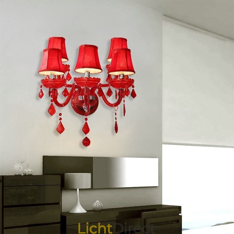 Europese Kristallen Wandlamp Rode Kleur Wandlamp