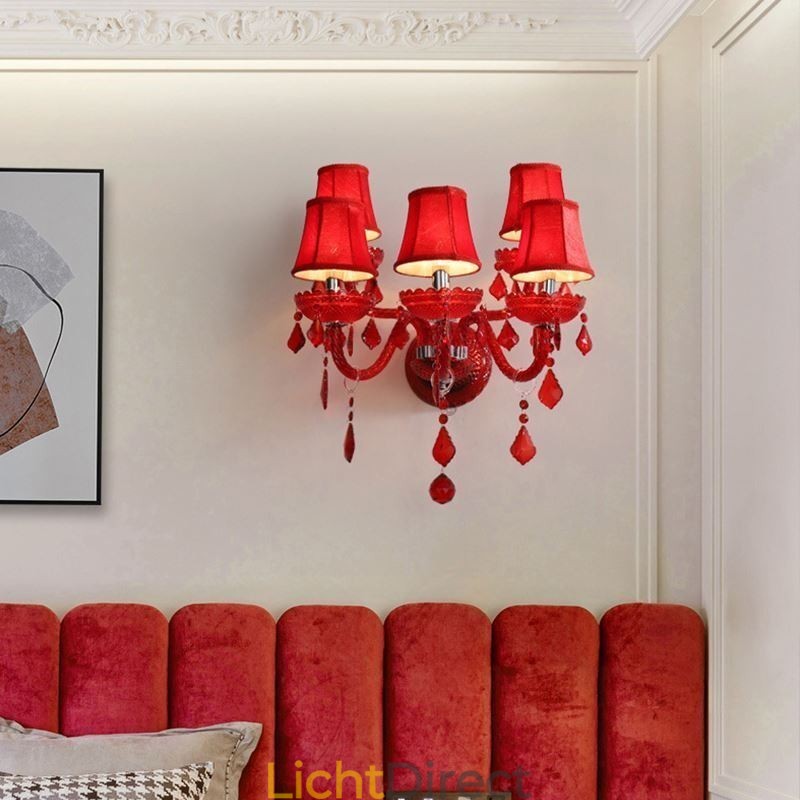 Europese Kristallen Wandlamp Rode Kleur Wandlamp