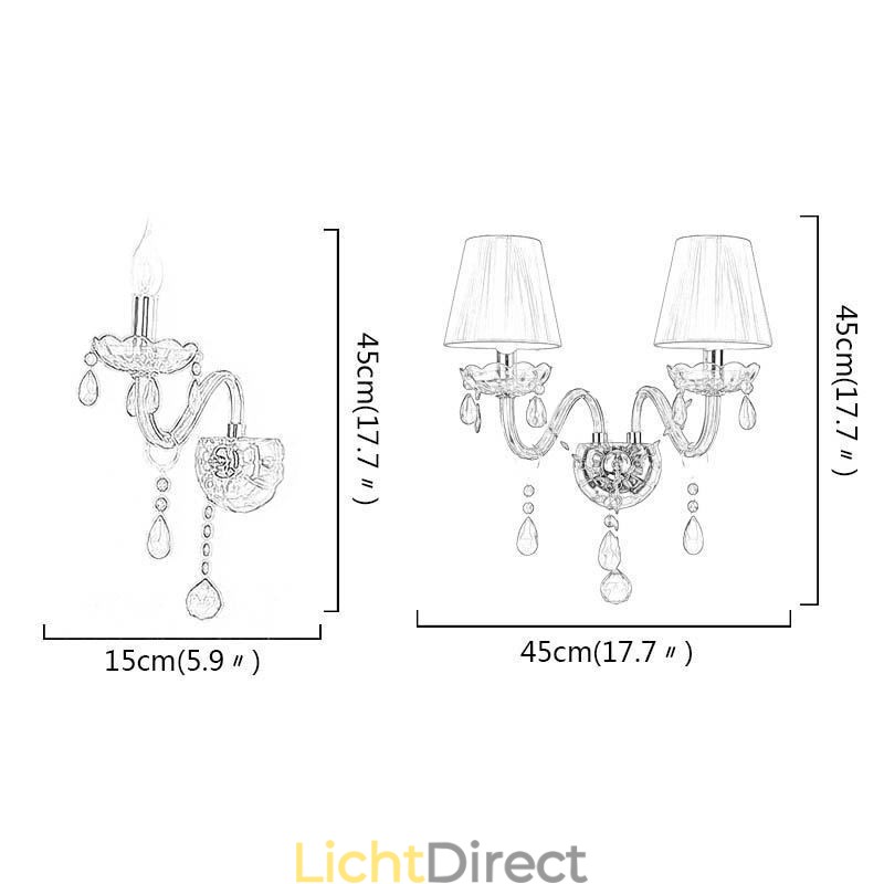 Europese wandlamp kristal wandlamp rode kleur