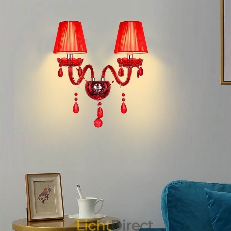 Europese wandlamp kristal wandlamp rode kleur