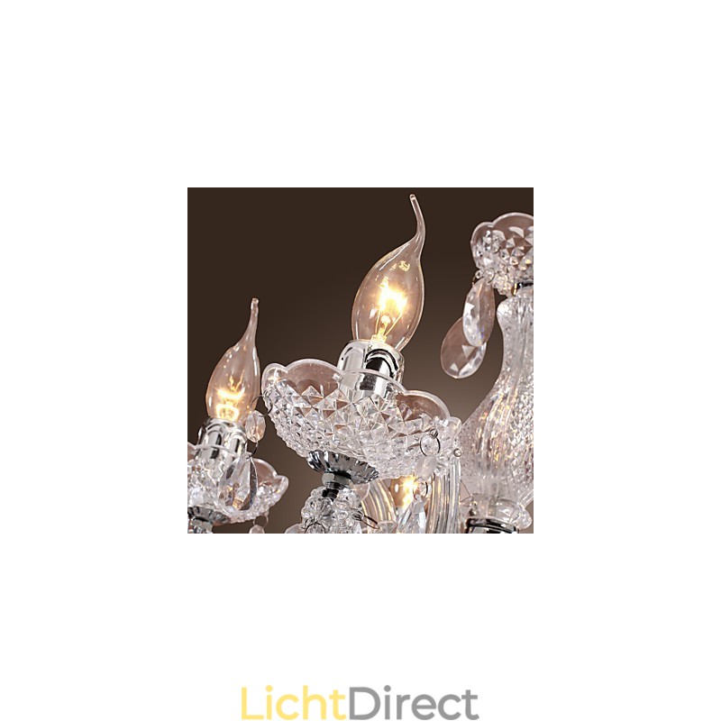 Upligh Chrome Plafondlamp Kaarslicht Acryl Armatuur Kroonluchter Hanglamp