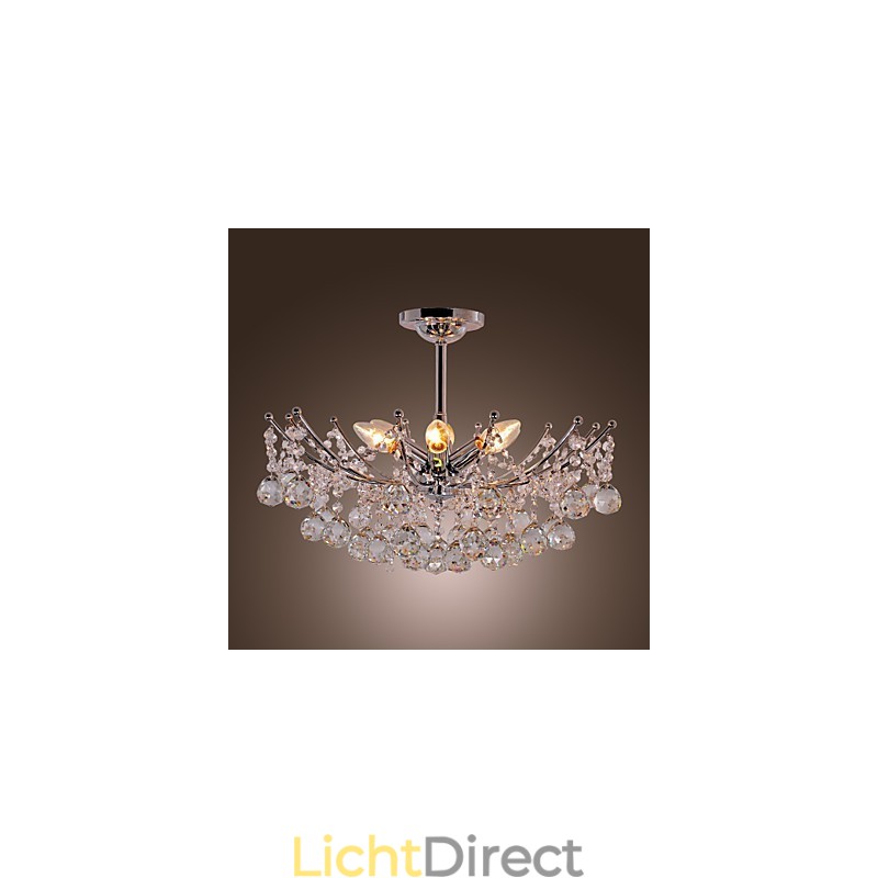 Luxe kristallen kroonluchter met 6 lampen hangkroonluchter