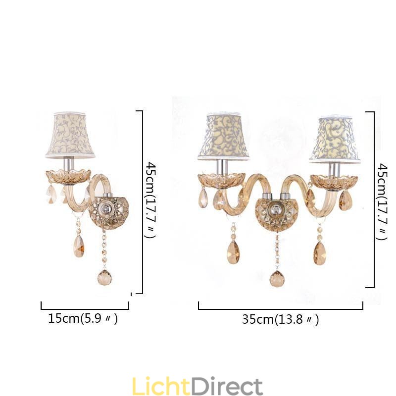 Elegante kristallen wandlamp in Europese stijl, gangpad