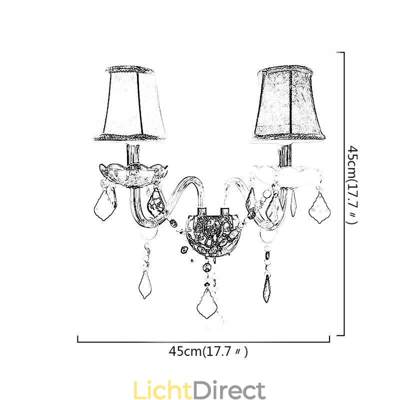Kleurrijke kristallen wandlamp Europese wandlamp met twee lampen